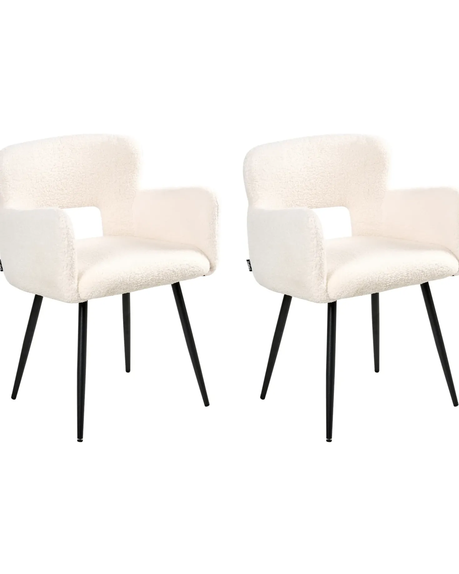 Set di 2 sedie da pranzo SANILAC Bouclé Bianco