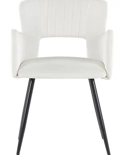Set di 2 sedie da pranzo SANILAC Velluto Bianco