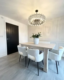 Set di 2 sedie da pranzo SANILAC Velluto Bianco