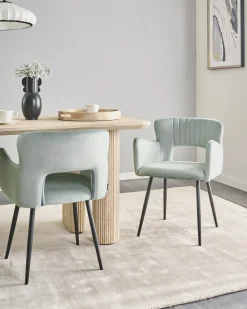 Set di 2 sedie da pranzo SANILAC Velluto Azzurro