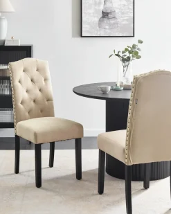 Set di 2 sedie da pranzo SHIRLEY Tessuto Beige