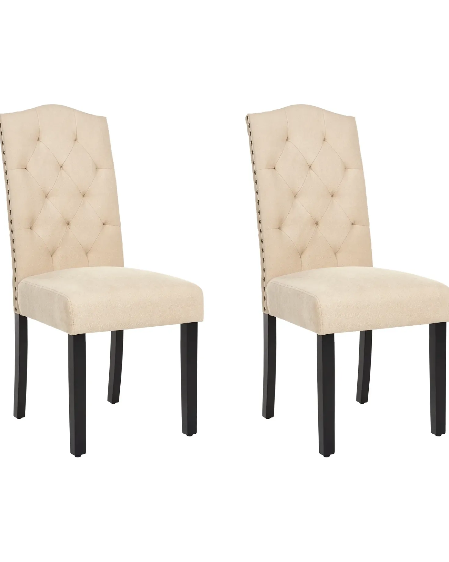 Set di 2 sedie da pranzo SHIRLEY Tessuto Beige
