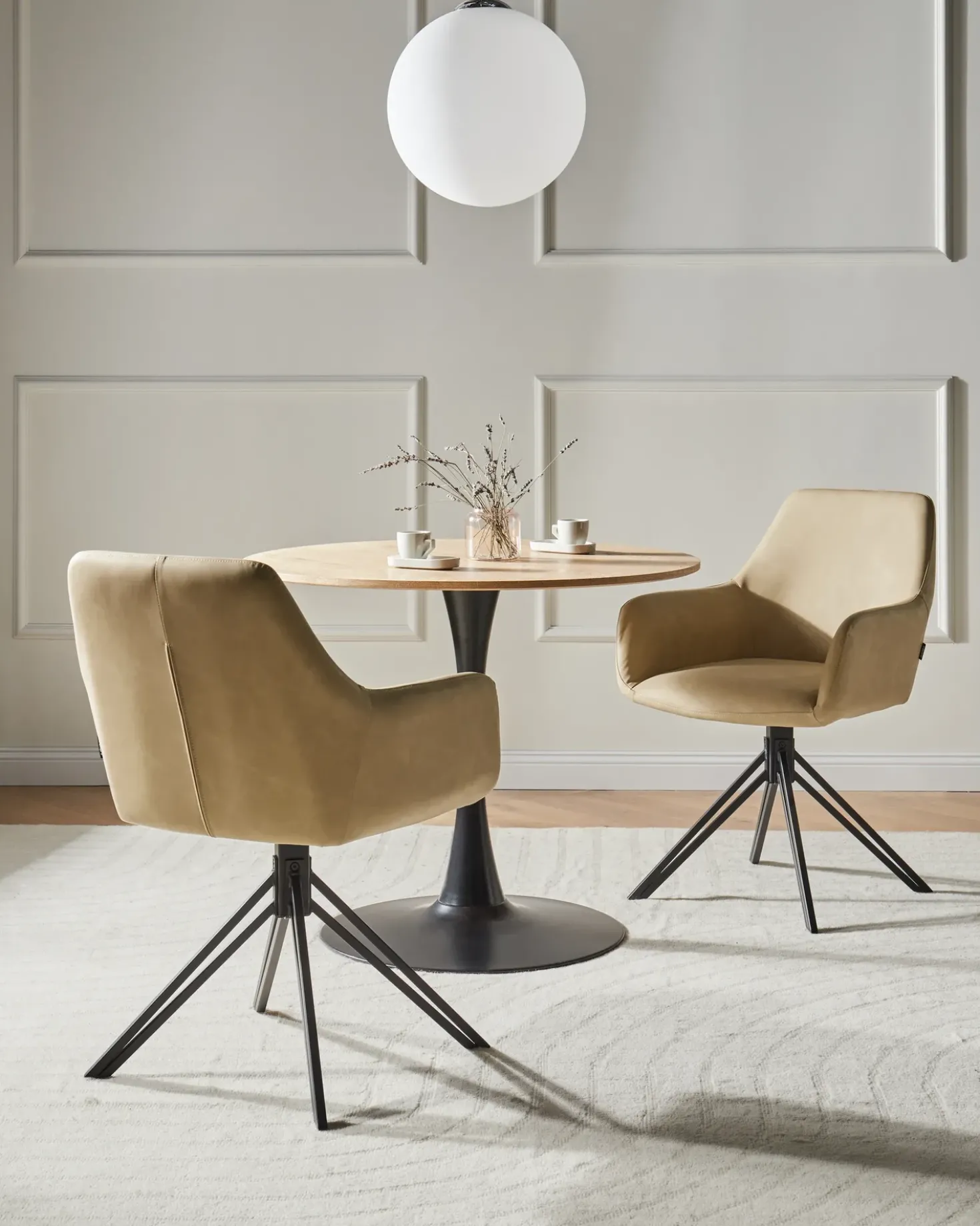 Set di 2 sedie da pranzo SANSARC Pelle sintetica Beige