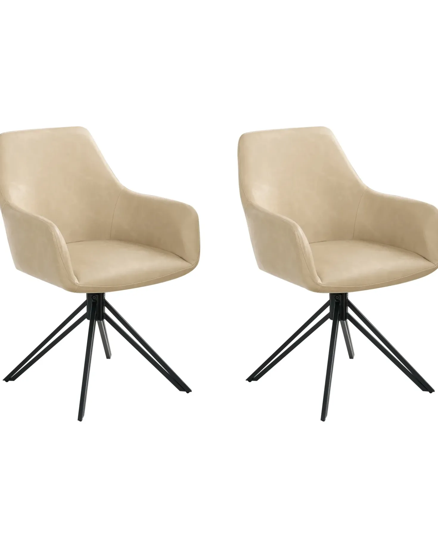 Set di 2 sedie da pranzo SANSARC Pelle sintetica Beige