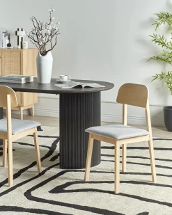 Set di 2 sedie da pranzo SCANDIA Legno Grigio chiaro