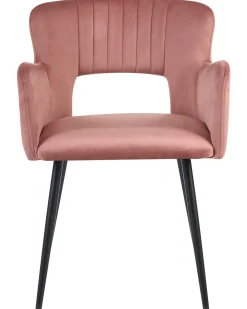 Set di 2 sedie da pranzo SANILAC Velluto Rosa pastello