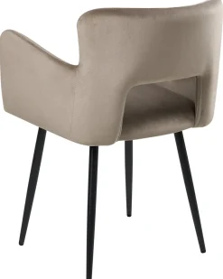 Set di 2 sedie da pranzo SANILAC Velluto Tortora