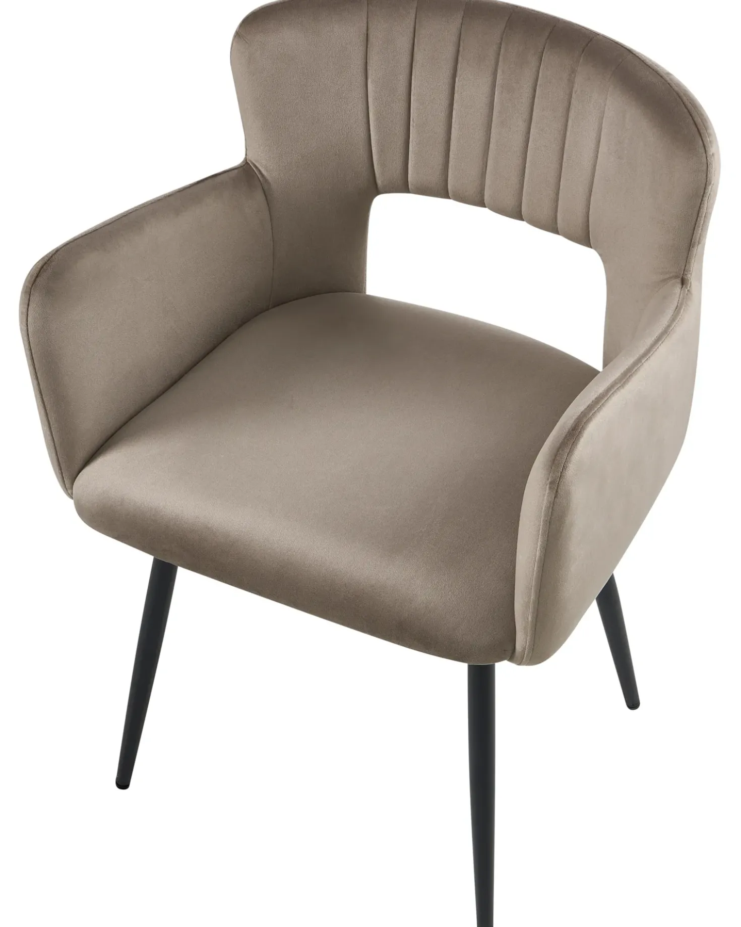 Set di 2 sedie da pranzo SANILAC Velluto Tortora
