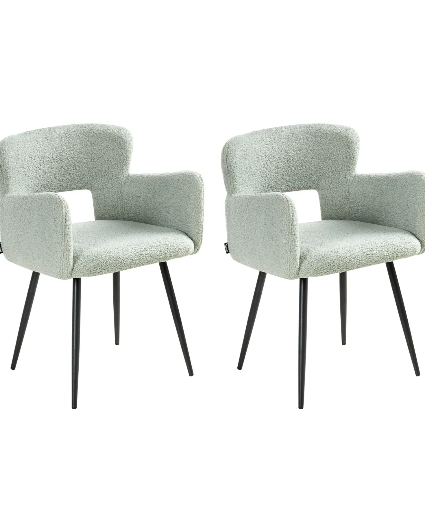 Set di 2 sedie da pranzo SANILAC Bouclé Verde chiaro