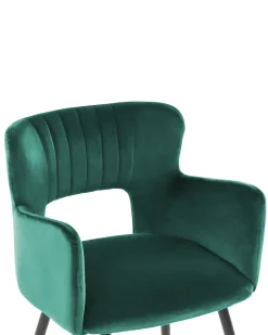 Set di 2 sedie da pranzo SANILAC Velluto Verde smeraldo