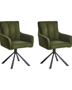 Set di 2 sedie da pranzo SARDOAL Tessuto Verde scuro