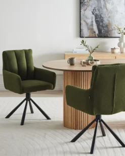 Set di 2 sedie da pranzo SARDOAL Tessuto Verde scuro