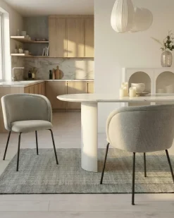 Set di 2 sedie da pranzo SARASOTA Tessuto Bianco sporco