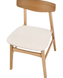 Set di 2 sedie da pranzo SMILEY Legno Marrone chiaro/Bianco sporco