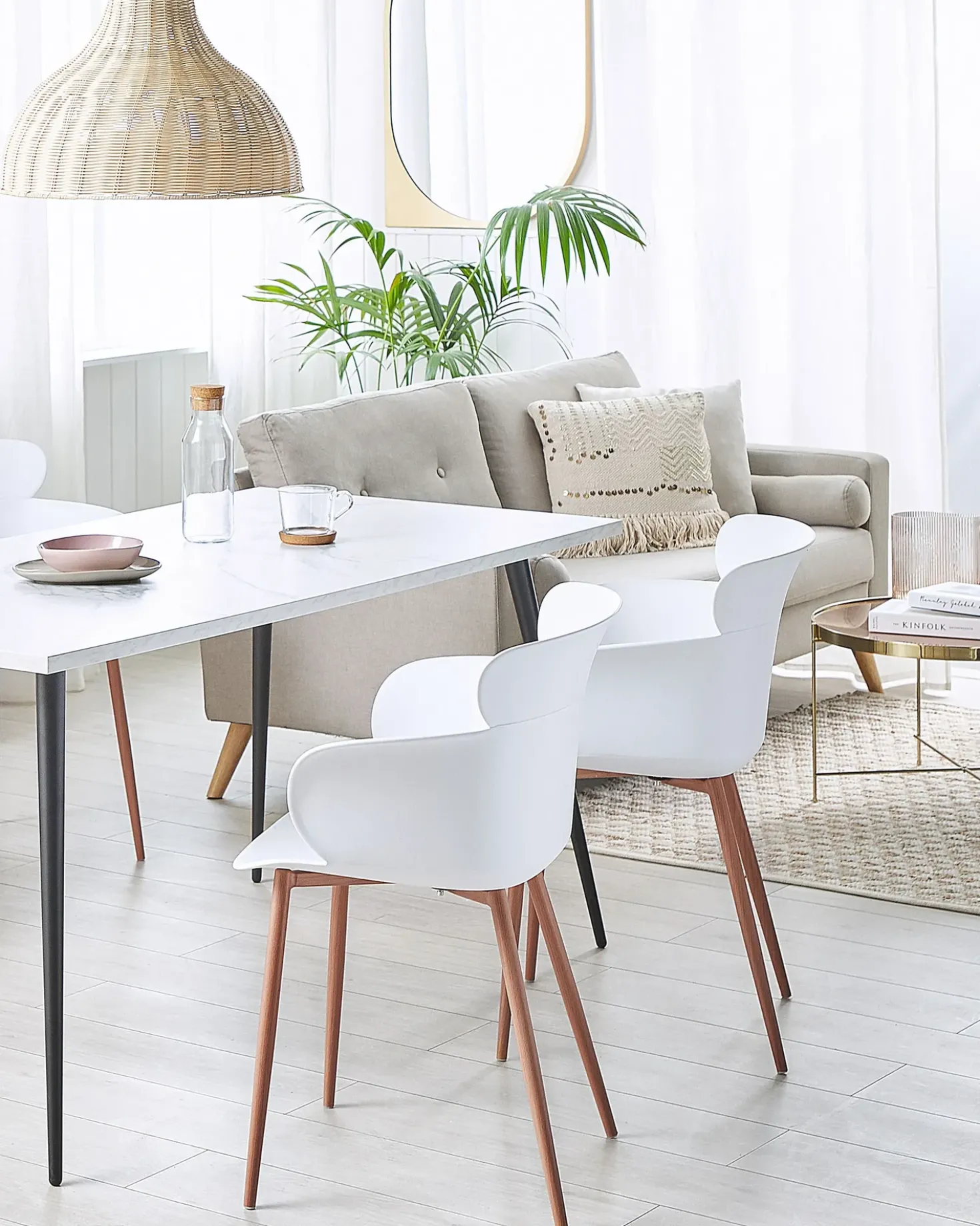 Set di 2 sedie da pranzo SUMKLEY Bianco