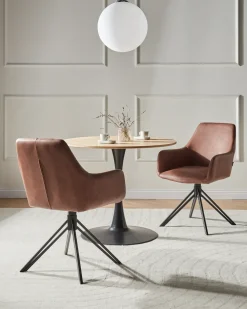 Set di 2 sedie da pranzo SANSARC Pelle sintetica Marrone
