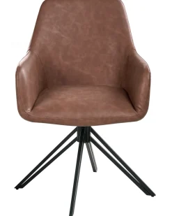 Set di 2 sedie da pranzo SANSARC Pelle sintetica Marrone
