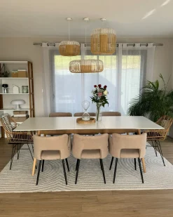 Set di 2 sedie da pranzo SANILAC Bouclé Beige