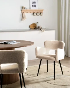 Set di 2 sedie da pranzo SANILAC Bouclé Beige