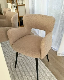 Set di 2 sedie da pranzo SANILAC Bouclé Beige