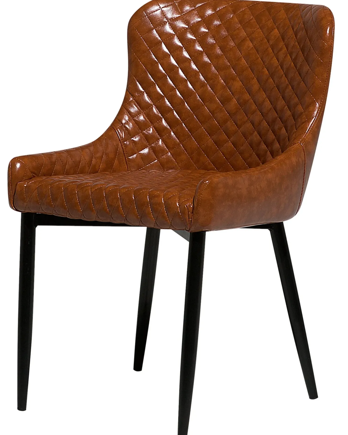 Set di 2 sedie da pranzo SOLANO Pelle sintetica Marrone dorato