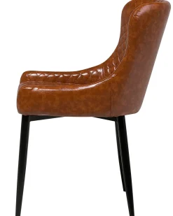 Set di 2 sedie da pranzo SOLANO Pelle sintetica Marrone dorato