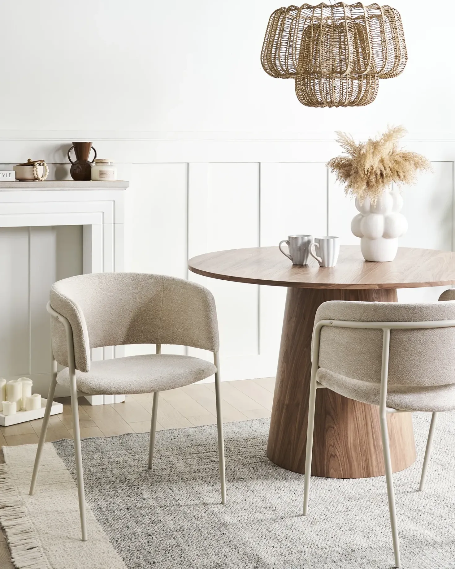 Set di 2 sedie da pranzo SPRINGER Ciniglia Beige chiaro