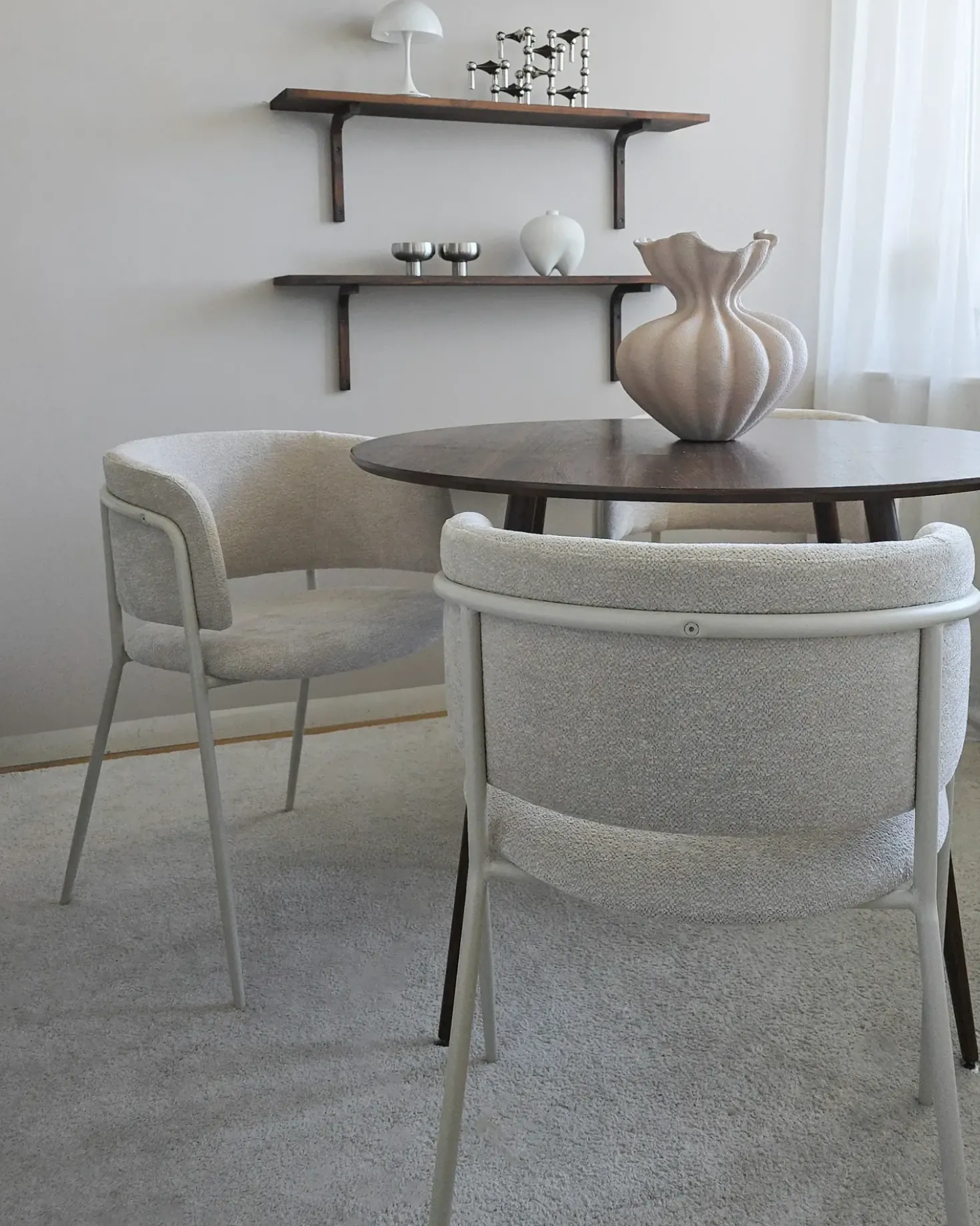 Set di 2 sedie da pranzo SPRINGER Ciniglia Beige chiaro