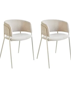 Set di 2 sedie da pranzo SPRINGER Ciniglia Beige chiaro