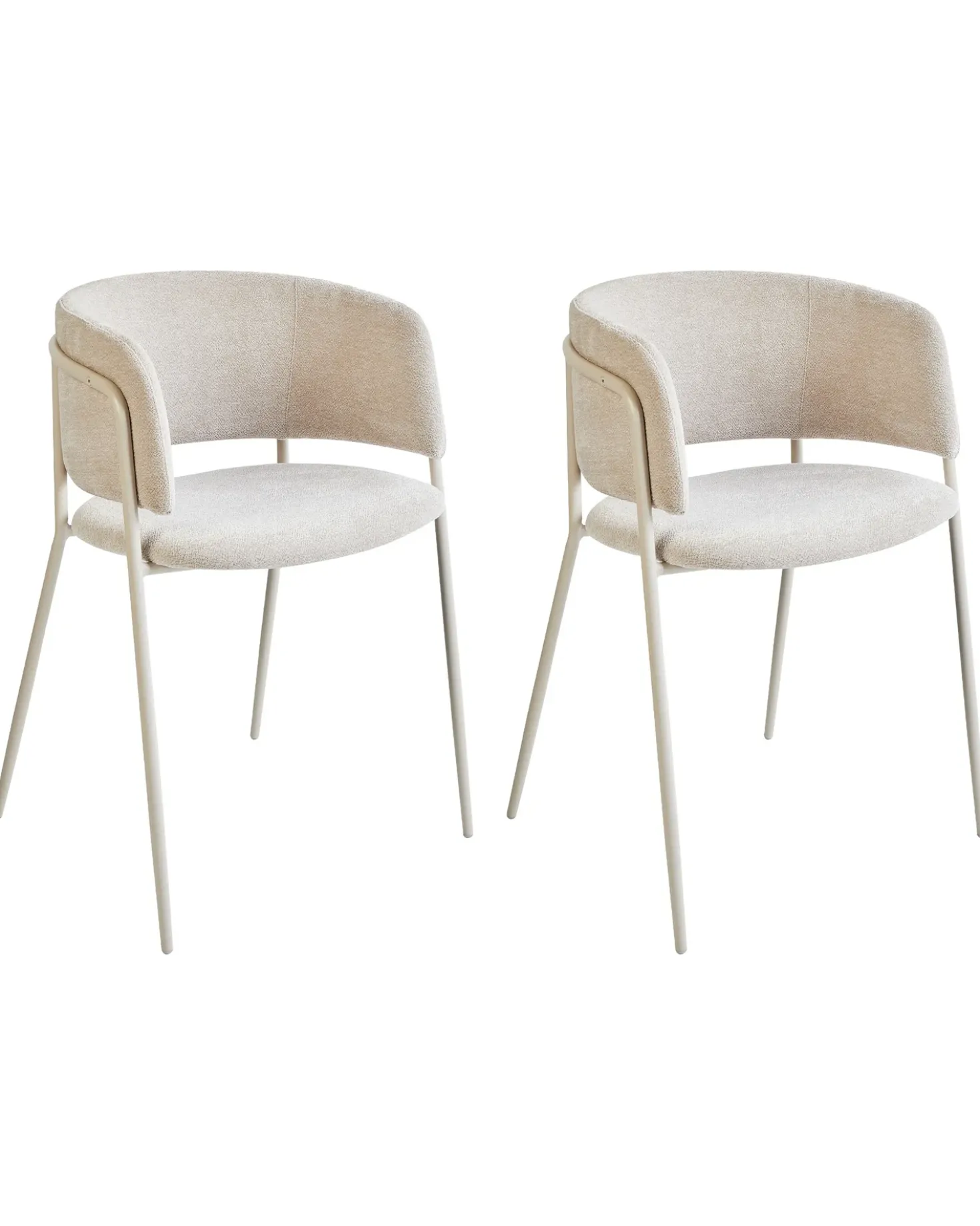 Set di 2 sedie da pranzo SPRINGER Ciniglia Beige chiaro
