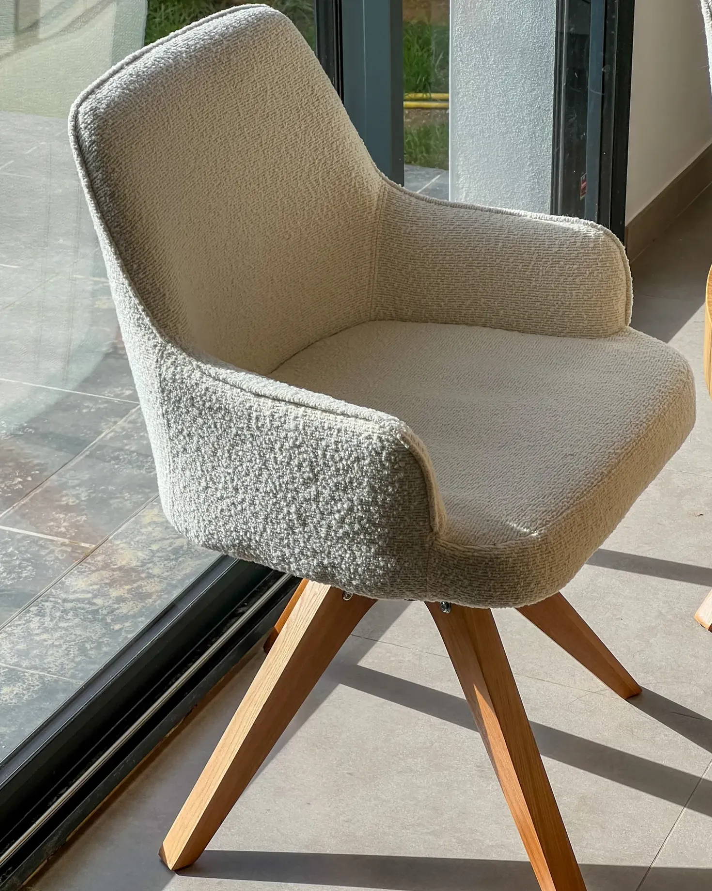Set di 2 sedie da pranzo SYLVANIA Bouclé Bianco sporco