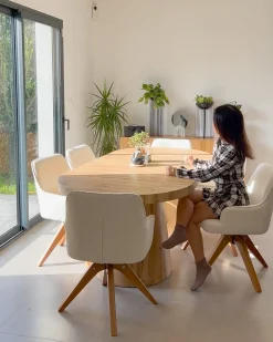 Set di 2 sedie da pranzo SYLVANIA Bouclé Bianco sporco