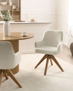 Set di 2 sedie da pranzo SYLVANIA Bouclé Bianco sporco
