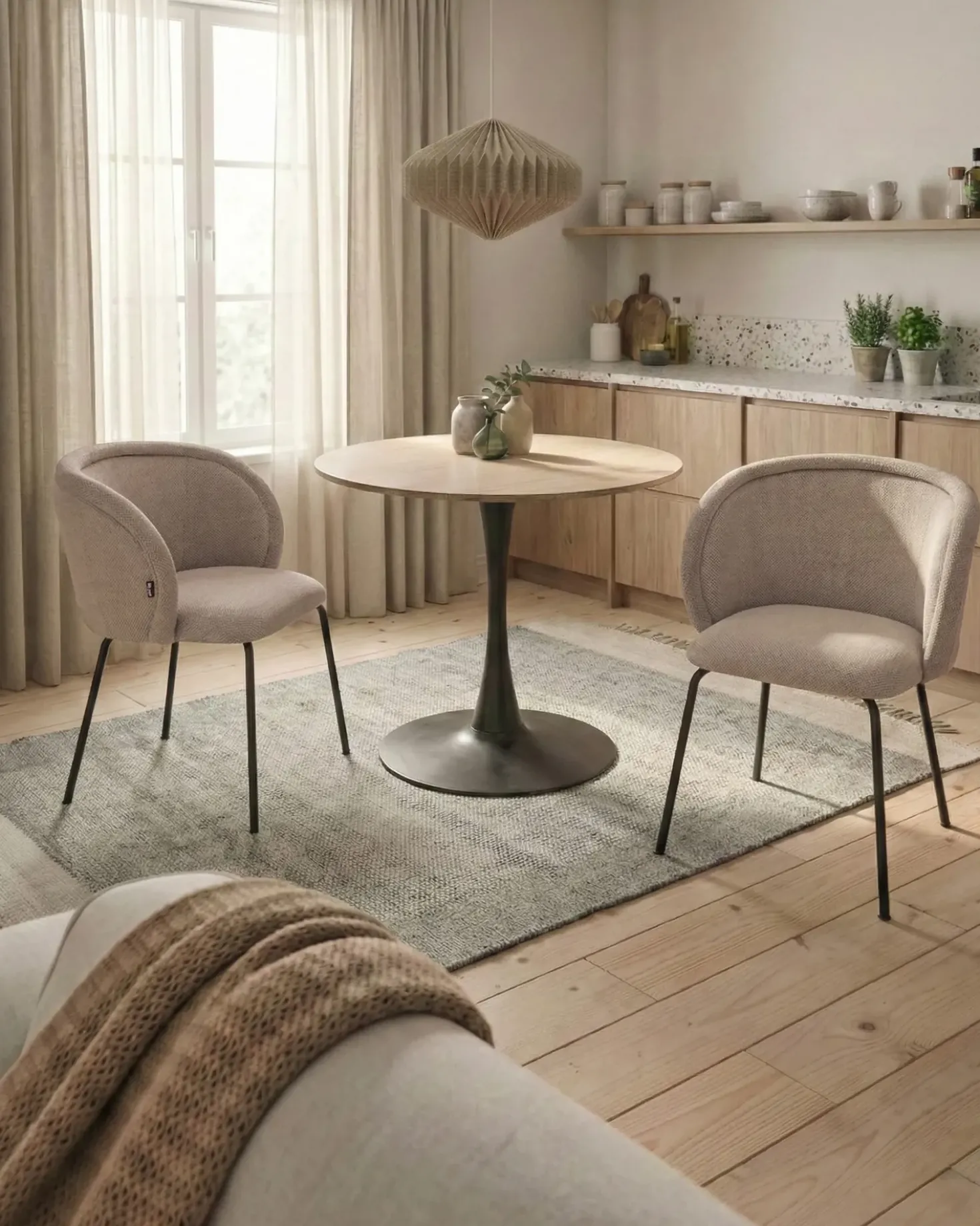 Set di 2 sedie da pranzo SARASOTA Tessuto Tortora