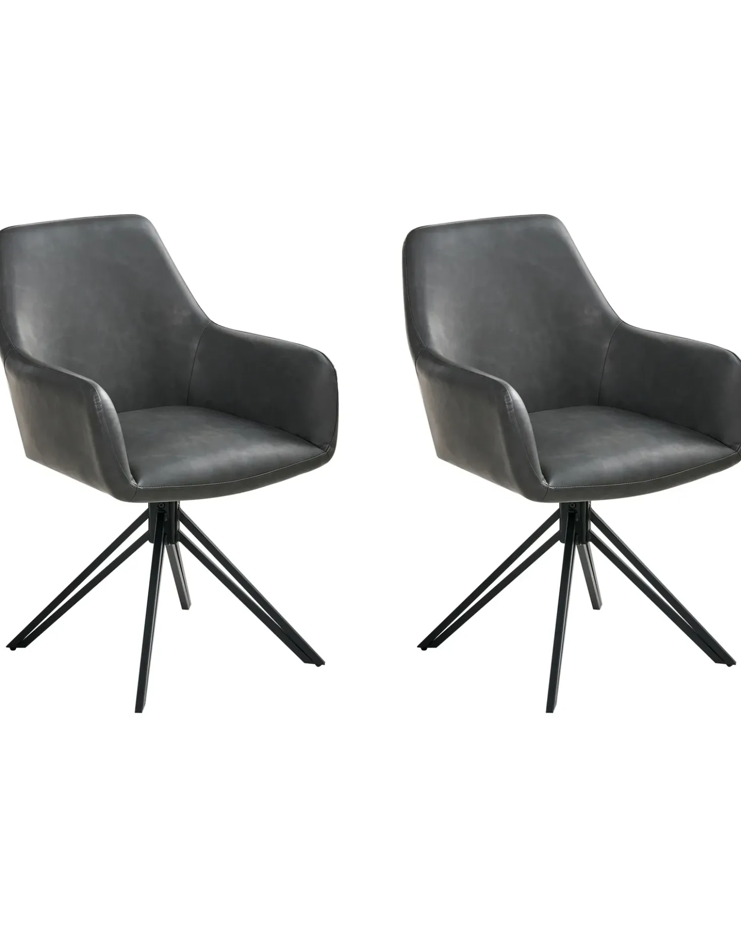 Set di 2 sedie da pranzo SANSARC Pelle sintetica Nero