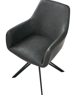 Set di 2 sedie da pranzo SANSARC Pelle sintetica Nero