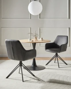 Set di 2 sedie da pranzo SANSARC Pelle sintetica Nero