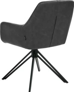 Set di 2 sedie da pranzo SANSARC Pelle sintetica Nero