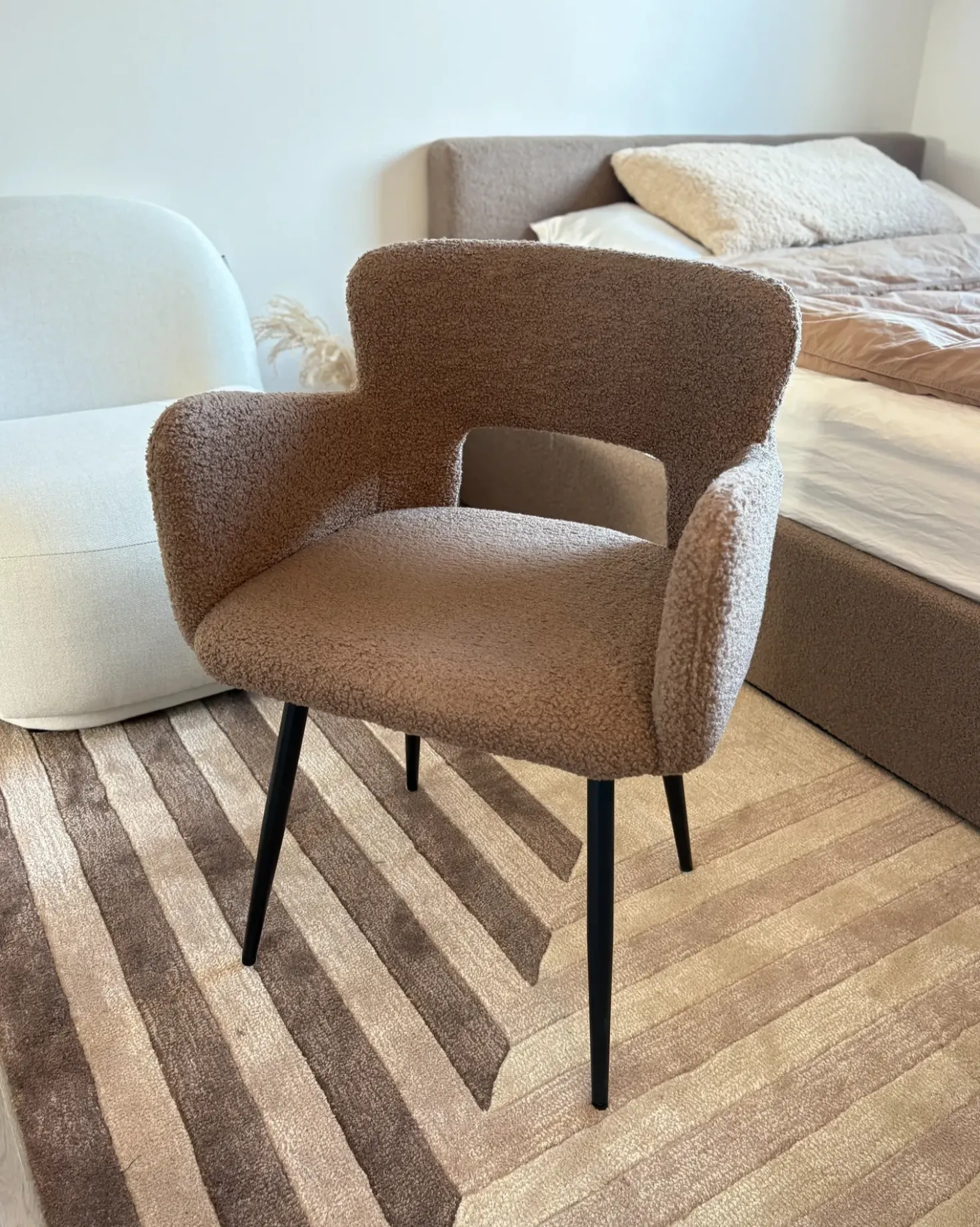 Set di 2 sedie da pranzo SANILAC Bouclé Marrone
