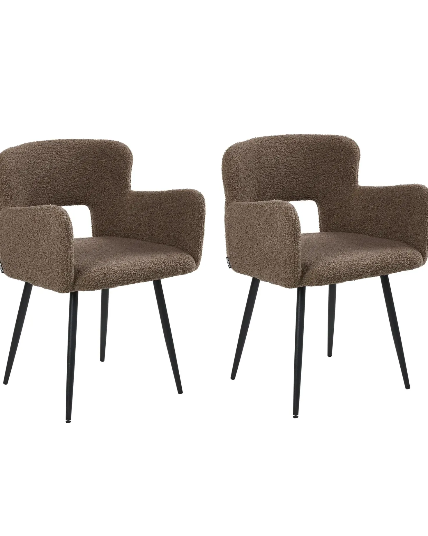 Set di 2 sedie da pranzo SANILAC Bouclé Marrone