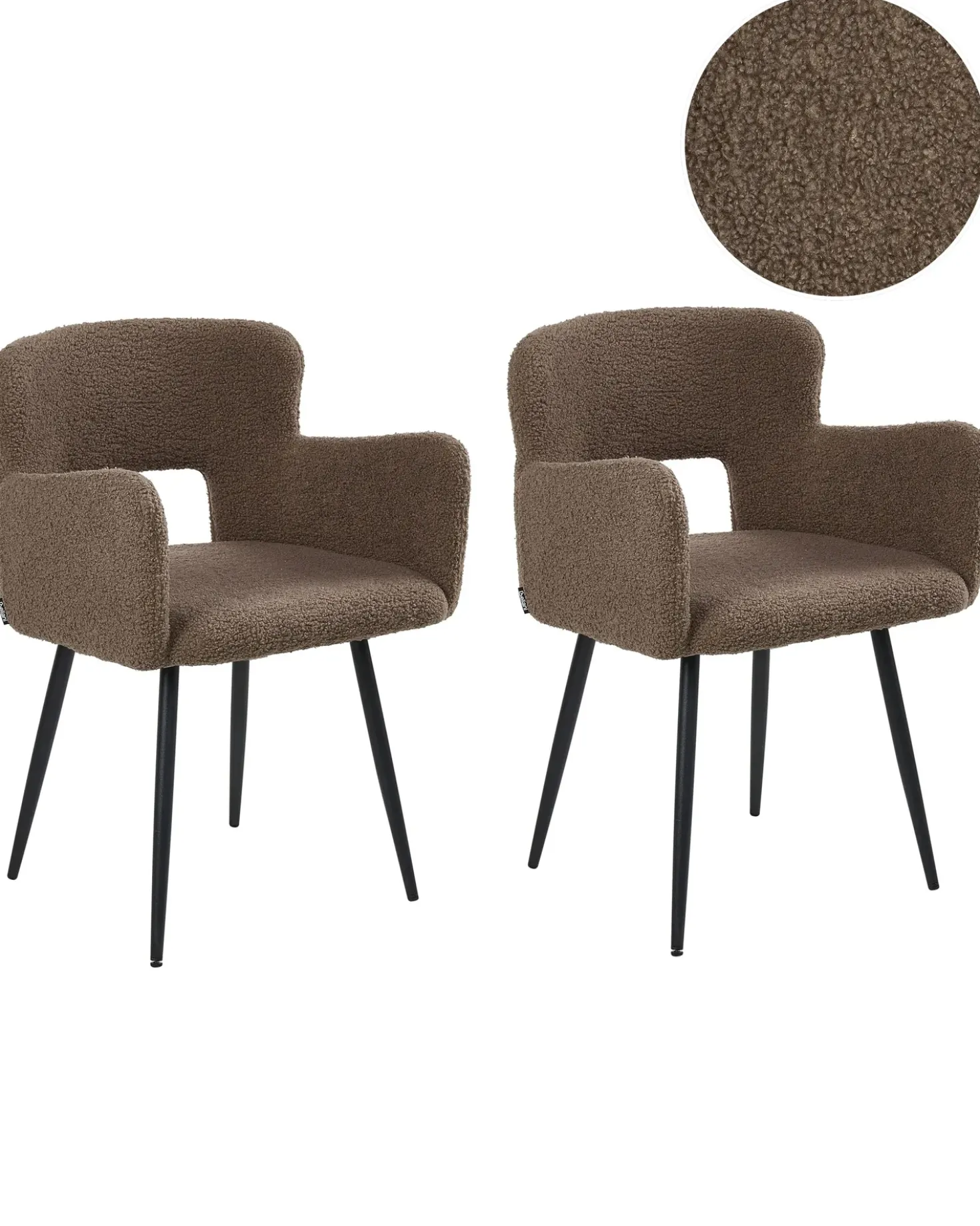 Set di 2 sedie da pranzo SANILAC Bouclé Marrone