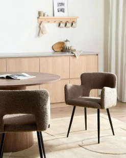 Set di 2 sedie da pranzo SANILAC Bouclé Marrone