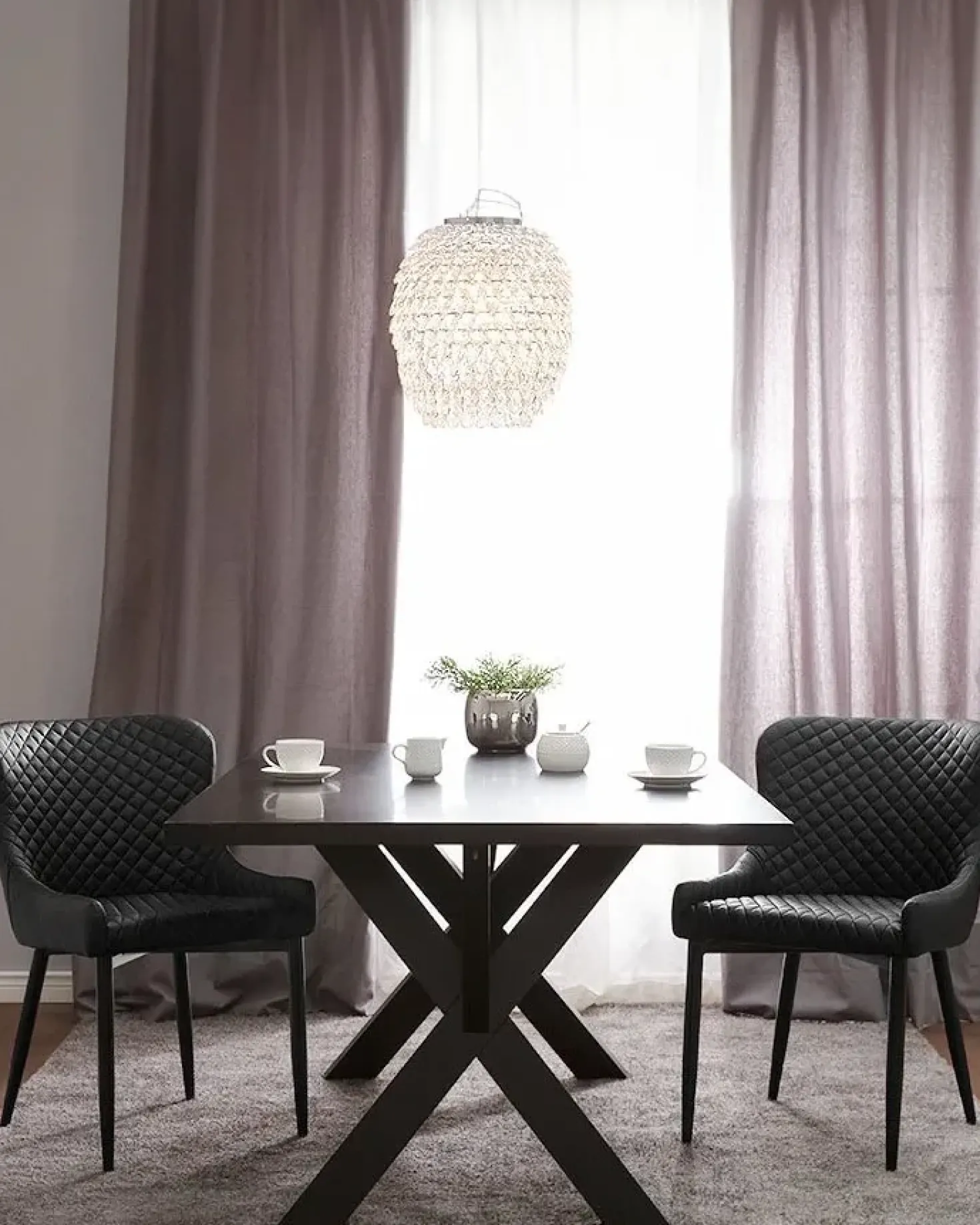 Set di 2 sedie da pranzo SOLANO Pelle sintetica Nero