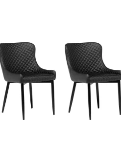 Set di 2 sedie da pranzo SOLANO Pelle sintetica Nero