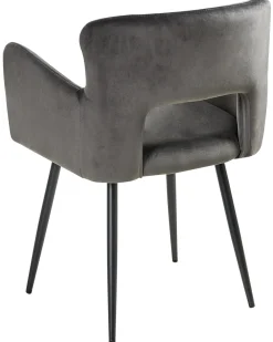 Set di 2 sedie da pranzo SANILAC Velluto Grigio scuro