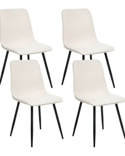 Set di 4 sedie da pranzo TUSCOLA Tessuto Beige chiaro