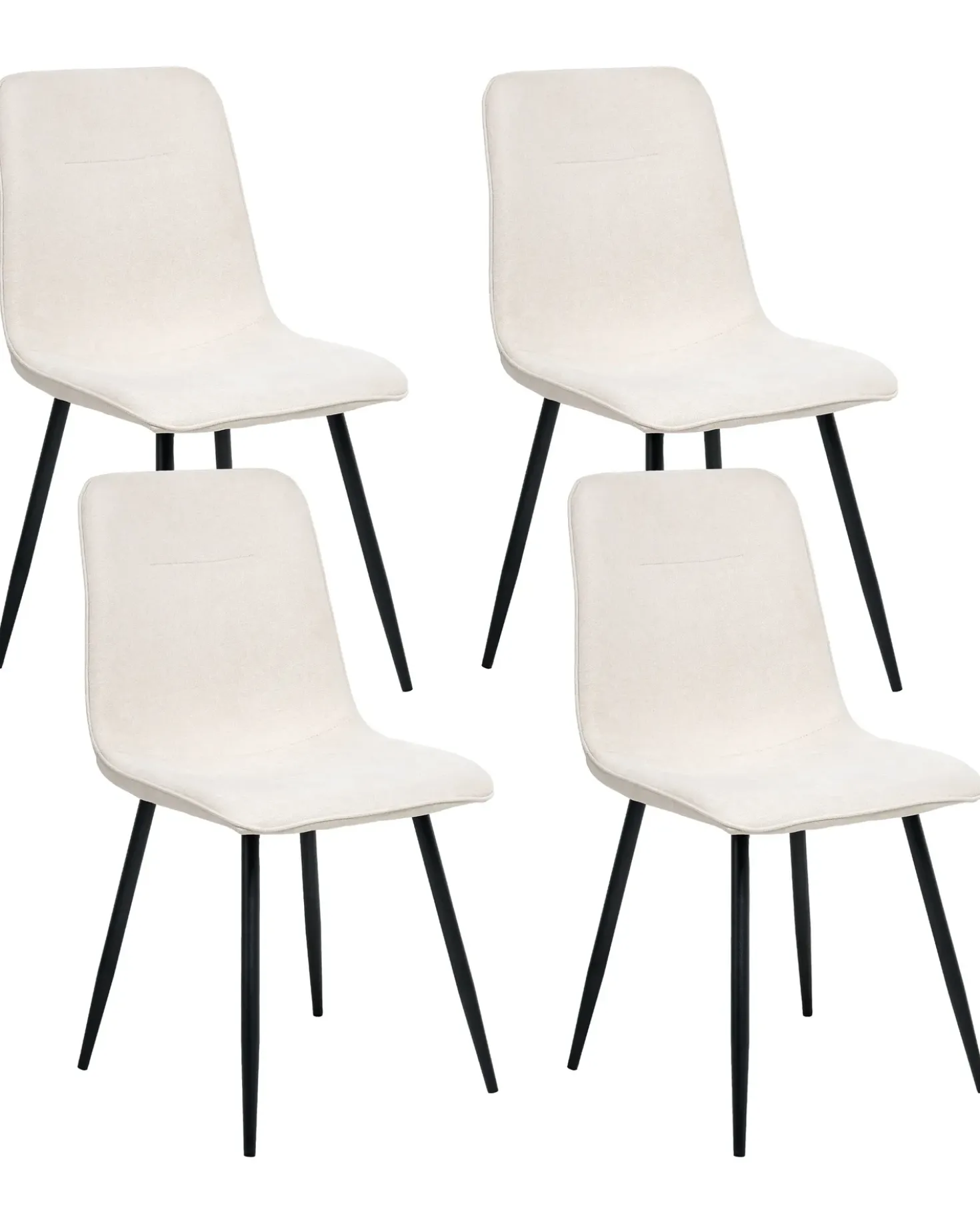 Set di 4 sedie da pranzo TUSCOLA Tessuto Beige chiaro