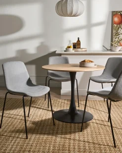 Set di 4 sedie da pranzo TILLER Tessuto Grigio