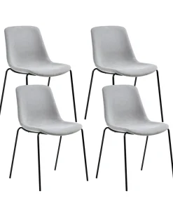 Set di 4 sedie da pranzo TILLER Tessuto Grigio