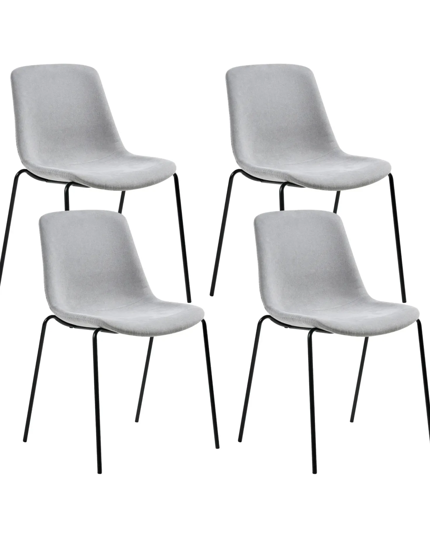 Set di 4 sedie da pranzo TILLER Tessuto Grigio
